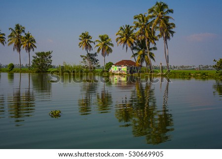 Similar – Image, Stock Photo House in the Kerala backwaters