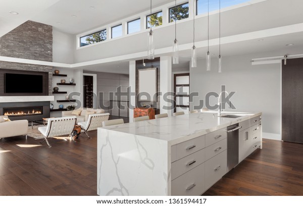 Beautiful Modern Kitchen Living Room New Stock Photo Edit