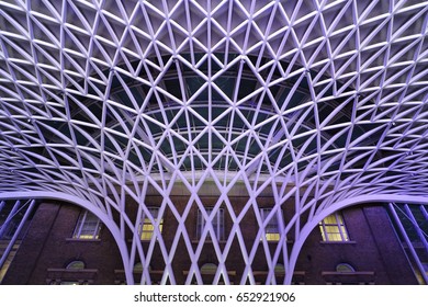 The Beautiful Modern Lattice Ceiling In Kings Cross Train Station In London
