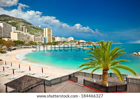 Beautiful Monte Carlo beaches, Monaco.Azur coast.
