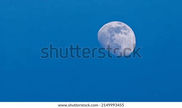 beautiful moon in the blue
sky