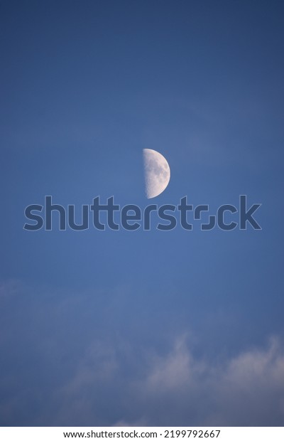 The beautiful moon at\
dawn
