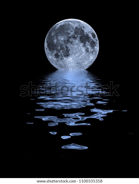 A beautiful Moon shot with a water\
reflection. Image elements furnished by\
NASA