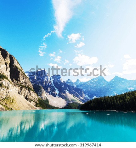 Similar – Lake and Landscape Calm