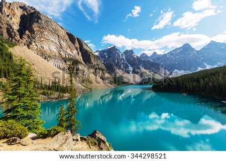 Similar – Lake and Landscape Calm