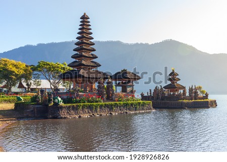 Beautiful morning at Bali lake Beratan temple - Indonesia