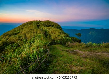 beautiful morning landscape Pha Hua Sing Viewpoint, Phu Thap Buek, Phetchabun Province, Thailand..