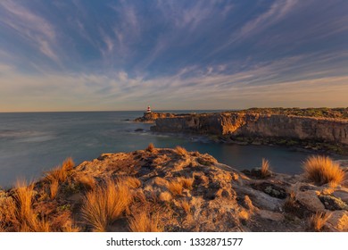 Beautiful Morning Light Over Guichen Bay.Robe Obelisk In The Distance.Robe,Limestone Coast,Guichen Bay,South Australia.