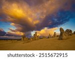 Beautiful morning in the pinnacles desert, Western Australia