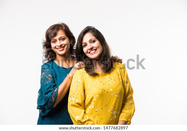 Beautiful Mother Adult Daughter Hugging Smiling Stock Photo (Edit Now