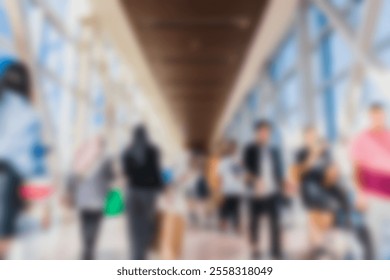 Beautiful motion blur of people walking in the mall, busy modern life concept. Suitable for web and magazine layouts. - Powered by Shutterstock