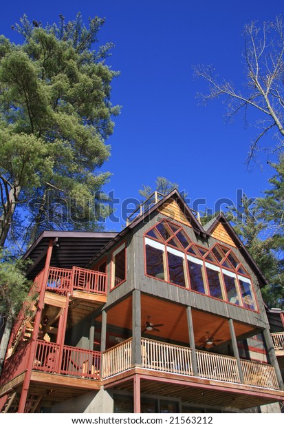 Beautiful Mountain Cabin Mountains North Carolina Stock Photo