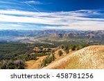 Beautiful mountain landscape as seen from Clay Butte near Yellowstone National Park in Wyoming