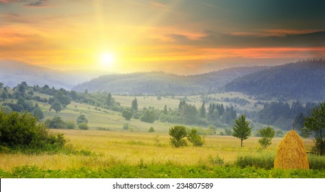 beautiful mountain landscape and sunrise - Shutterstock ID 234807589