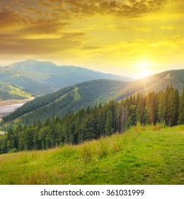beautiful mountain landscape and sunrise - Shutterstock ID 361031999