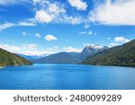 Beautiful mountain landscapes in Patagonia. Mountains lake in Argentina, South America.