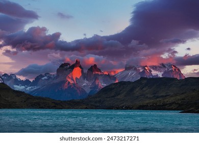 Beautiful mountain landscapes in Torres Del Paine National Park, Chile. World famous hiking region. - Powered by Shutterstock