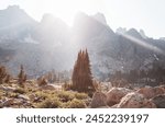 Beautiful mountain landscapes in Wind River Range in Wyoming, USA. Summer season.