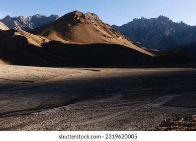 Beautiful mountain peaks in Mendoza during sunset. Argentina. Andes mountains.