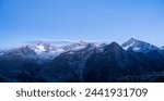 Beautiful mountain range with blue sky on Swiss Alps in the dawn at Zermatt, Switzerland