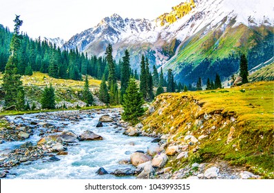 Beautiful Mountain River Landscape View