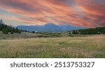 Beautiful mountain scape in Keystone, Colorado at sunset