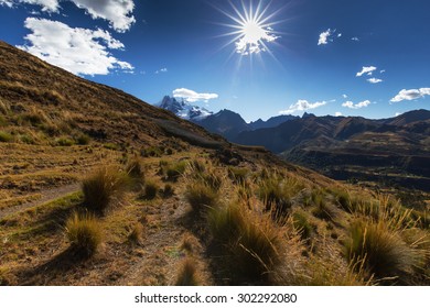 Beautiful Mountain Scenery In The Andes, Peru