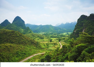 Beautiful mountain valley. Cao Bang province. Northern Vietnam.
