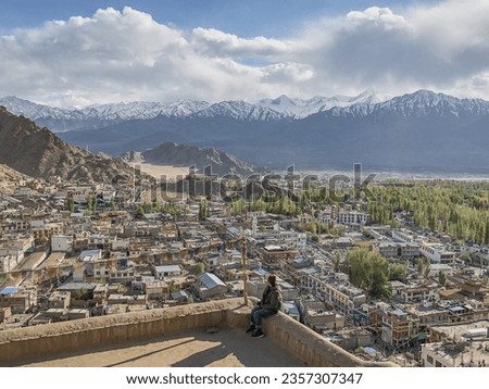 A beautiful Mountain View from Leh Palace, Ladakh India