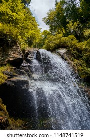 beautiful mountain waterfall - Shutterstock ID 1148741519