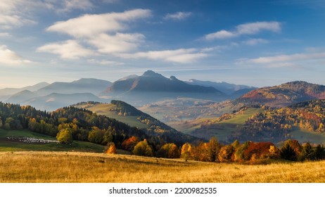 Beautiful mountainous rural landscape in autumn morning. The Mala Fatra national park in northwest of Slovakia, Europe. - Powered by Shutterstock