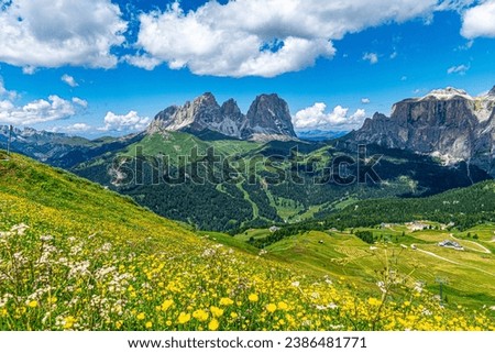Beautiful mountains in Canazei Val di Fassa Trentino, Italy Stock fotó © 