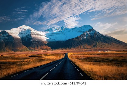 Beautiful mountains with dramatic sky along the ring road, route 1 in Iceland - Powered by Shutterstock