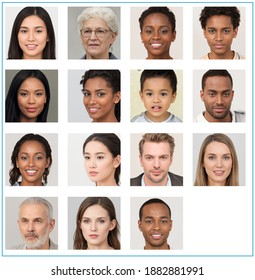Beautiful multi ethnic and multi age people smiling - Shutterstock ID 1882881991
