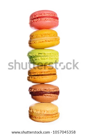 Similar – macarons lies in a row in the middle