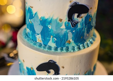 Beautiful Multilayered Birthday Cake Close Up