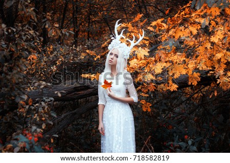 Beautiful Mystery Gothic Woman Long White Stock Photo Edit Now Shutterstock