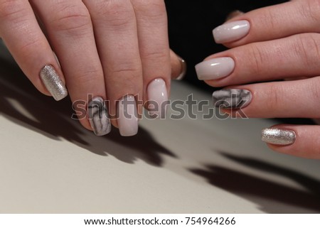 Beautiful Nail Art Manicure Nail Designs Stock Photo Edit Now