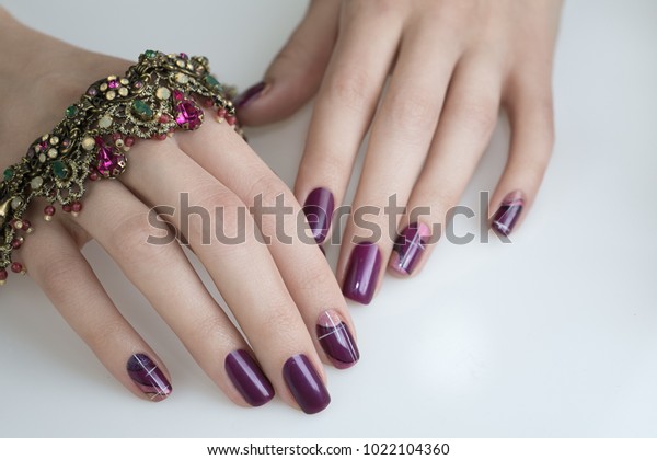 Beautiful Nail Art Manicure Nail Designs Stock Photo Edit Now