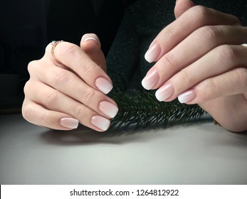 beautiful nails and airbrush design white background 
