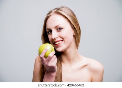 Beautiful Naked Woman Apple Stock Photo Shutterstock