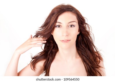Beautiful Naked Woman Over White Background Stock Photo Edit Now