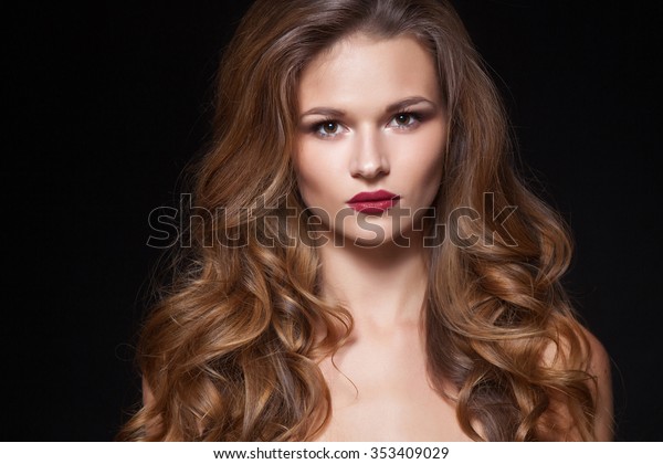 Beautiful Natural Curly Blonde Hair Portrait Stock Photo Edit Now