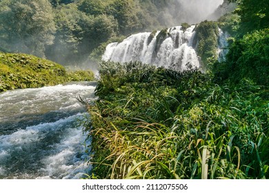 Beautiful natural scenery of Marmore falls (Cascata delle Marmore), Umbria region, Italy