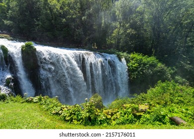 A beautiful natural scenery of Marmore falls (Cascata delle Marmore), Umbria region, Italy