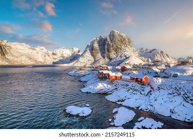 Beautiful Nature Lanscape Of Lofoten In Norway, Europe