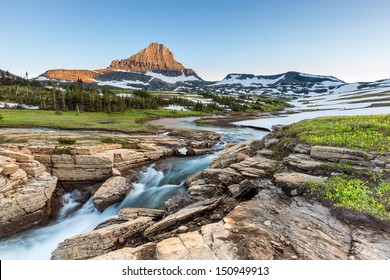 Beautiful Nature At Logan Pass, Glacier National Park, MT In Summer