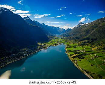 Beautiful Nature Norway natural landscape aerial photography.