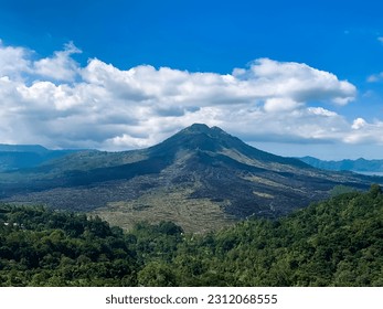 Beautiful nature scenery view with clear sky, mountain, and trees. - Shutterstock ID 2312068555