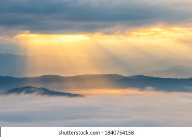 Beautiful nature of sun rays and fog over the mountain in sunrise, Landscape of natural
 - Powered by Shutterstock